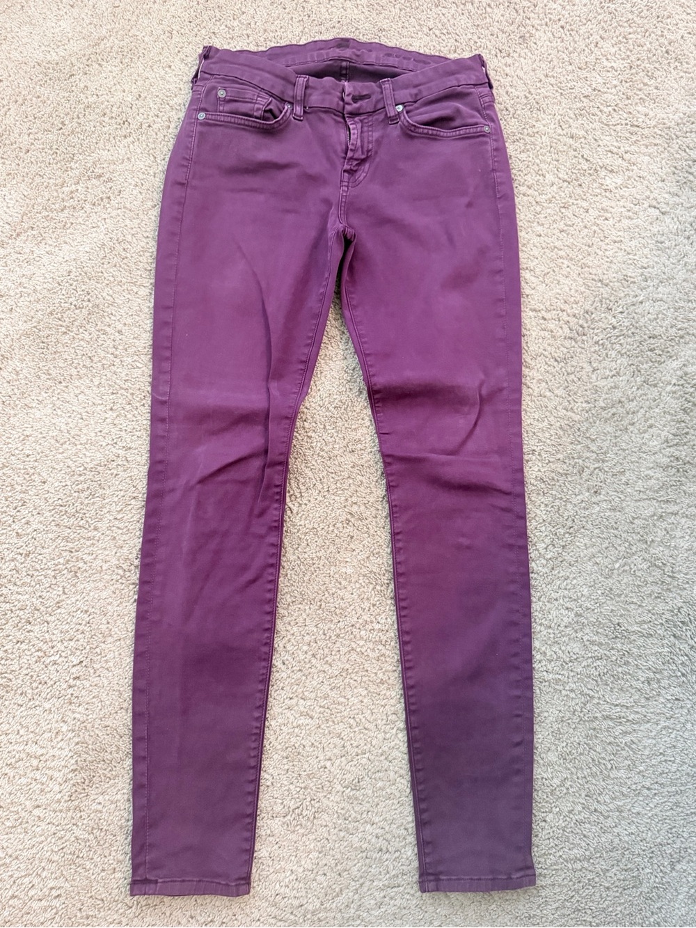 7 For All Mankind Plum Skinny Jeans size 26